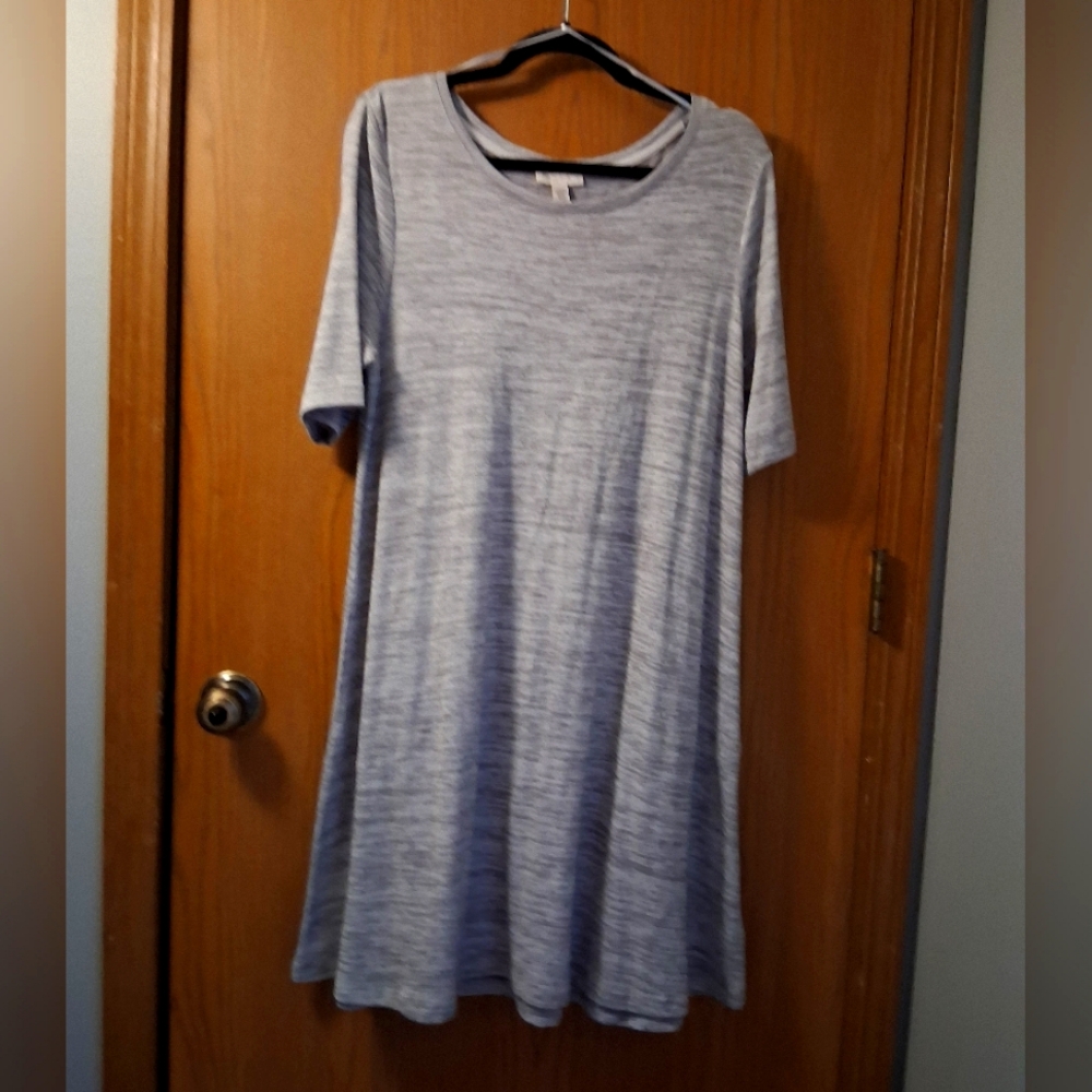 Lila Rose Heather Gray Short Sleeve Dress XL
